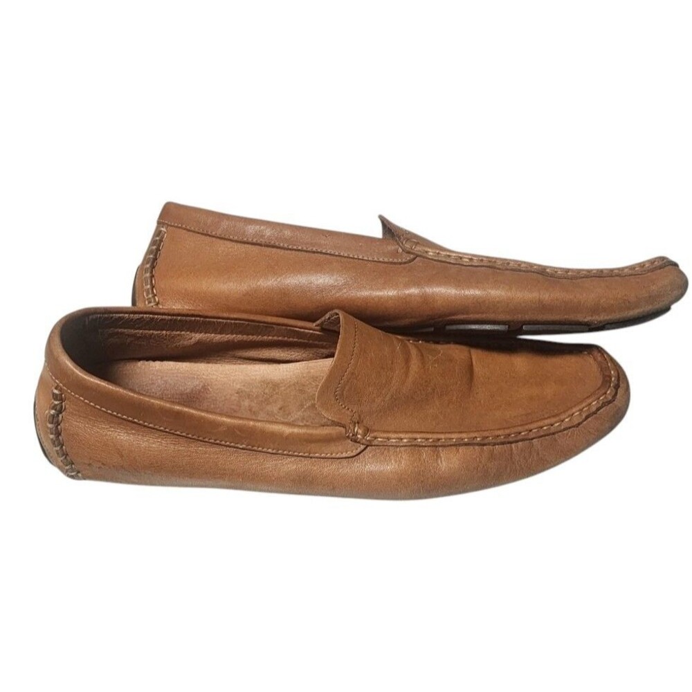 Bacco Bucci Mens Driving Moccasins Leather Size 13 Brown Comfort Cushioned